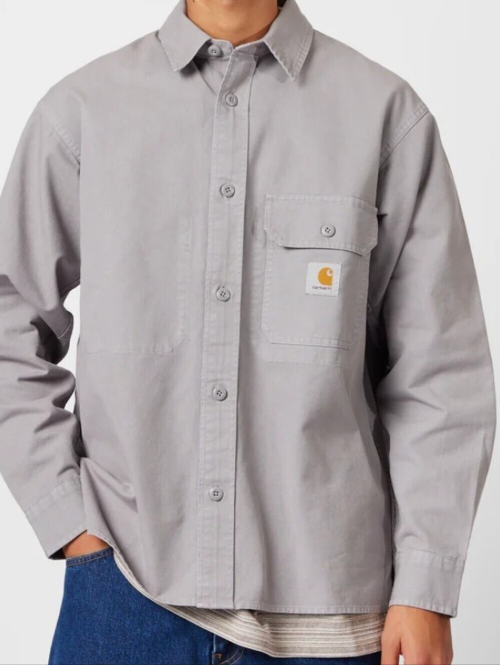 Carhartt WIP Gray Cotton  Button-Up Work Over Shirt Jacke Zize XL